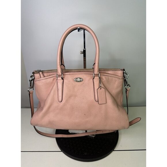 Coach Morgan Satchel Pink Pebbled Leather Shoulder Bag - Picture 10 of 12